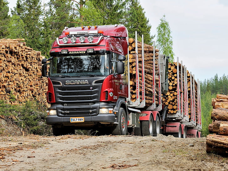 2010-13, 6x4, highline, r730, scania, semi, timber, traktor, truck, Tapety HD