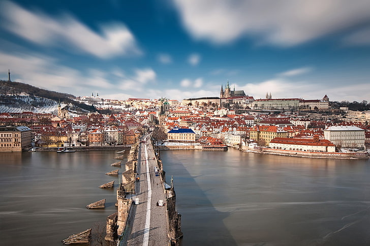 Prague, cityscape, Czech Republic, Charles Bridge, Stone Bridge, Vltava river, Prague Bridge, Peter Parler, HD wallpaper