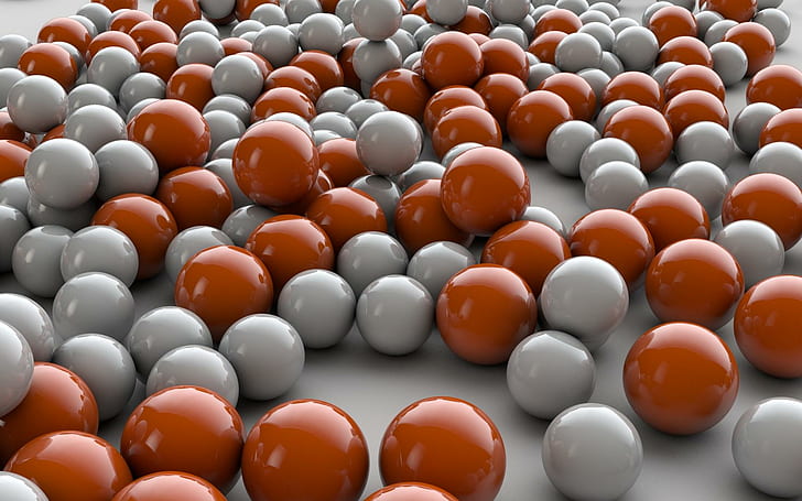 Colored Spheres, 3d, abstract, glossy, spheres, HD wallpaper