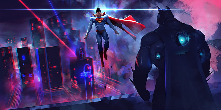 DC Superman e Batman arte vetorial, batman, super-homem, quadrinhos dc, bruce wayne, clark kent, Batman v Superman: Dawn of Justice, HD papel de parede