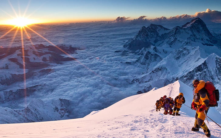 Film Everest, gunung salju tertutup, everest, mendaki, salju, Wallpaper HD