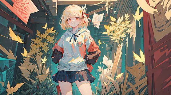  anime girls, Smile (artist), Lycoris Recoil, HD wallpaper HD wallpaper