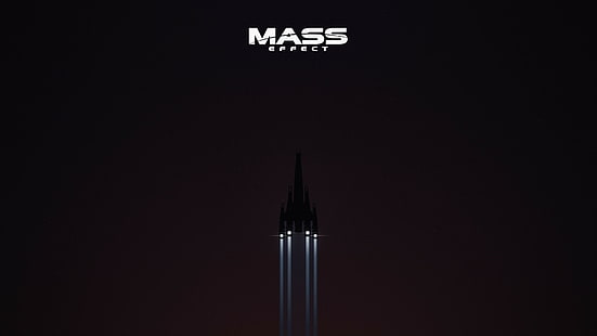 Mass Effect, минимализъм, Normandy SR 2, Simple, HD тапет HD wallpaper