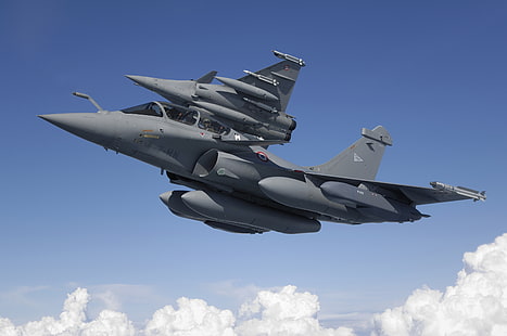 Myśliwiec, Dassault Rafale, francuskie siły powietrzne, siły powietrzne, PTB, Rafale B, MBDA MICA, Tapety HD HD wallpaper