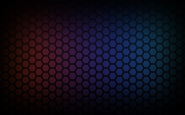 black honeycomb graphic wallpaper, hexagon, colorful, pattern, gradient, honeycombs, abstract, textured, texture, digital art, HD wallpaper