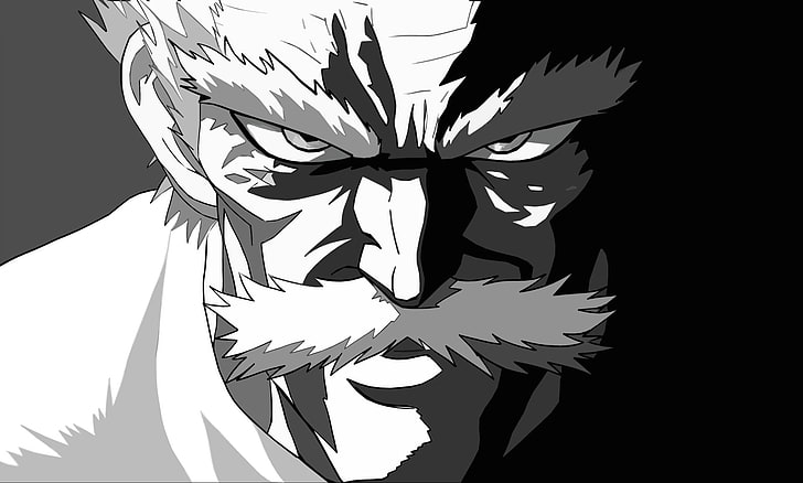 Anime, One-Punch Man, Bang (One-Punch Man), Black & White, Close-Up, HD wallpaper