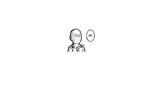 Сайтама иллюстрация, One-Punch Man, минимализм, Сайтама, HD обои HD wallpaper