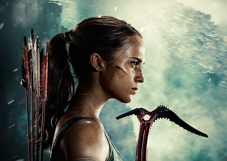 2018 년 5K, Lara Croft, Alicia Vikander, Tomb Raider, HD 배경 화면