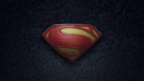 Супермен, логотип, темный фон, супермен, логотип, темный фон, HD обои HD wallpaper