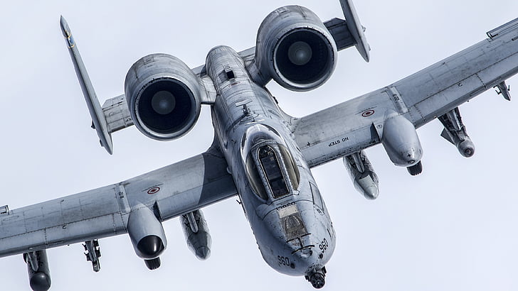 페어차일드 공화국 A-10 Thunderbolt II, 항공 지원, 제트 전투기, 4K, HD 배경 화면