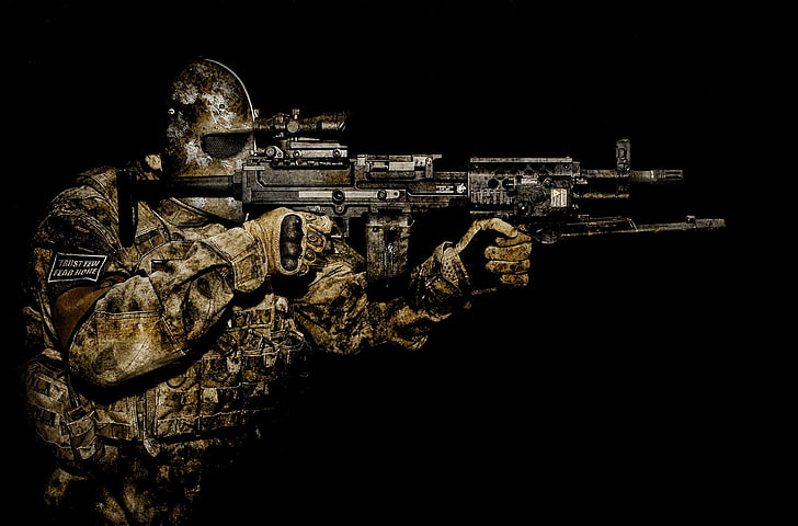 airsoft, assault, game, guns, military, rifle, toys, weapons, HD wallpaper