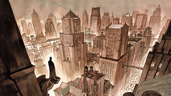 Batman, ciudad de Gotham, Fondo de pantalla HD HD wallpaper