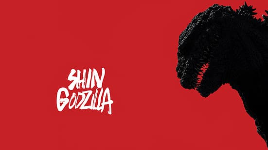 Shin Godzilla, filmes, criatura, Japão, Godzilla, fundo vermelho, HD papel de parede HD wallpaper