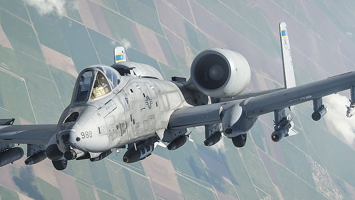 A-10, UNITED STATES AIR FORCE, Thunderbolt II, American single, Fairchild Republic, twin-engine attack aircraft, HD wallpaper