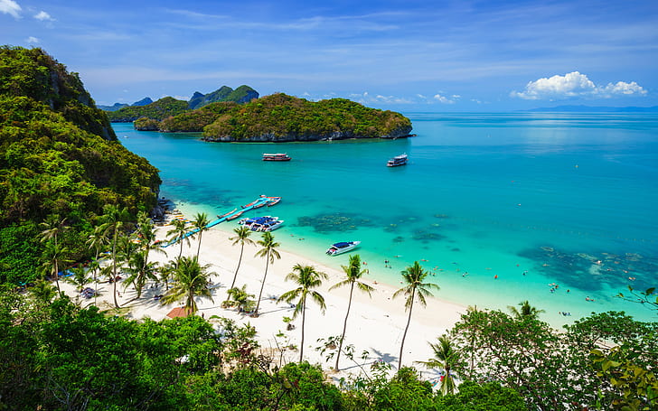 Piękne wybrzeże Tajlandii Koh Samui Park Narodowy Mu Ko Ang Thong Tajlandia Tapeta HD 1920 × 1200, Tapety HD