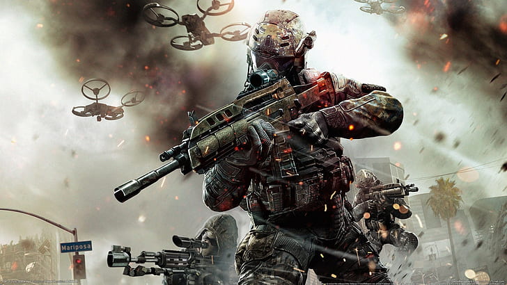Call of Duty: Компютърна игра Black Ops 2, хало игра, COD, Black, Ops, PC, Game, HD тапет