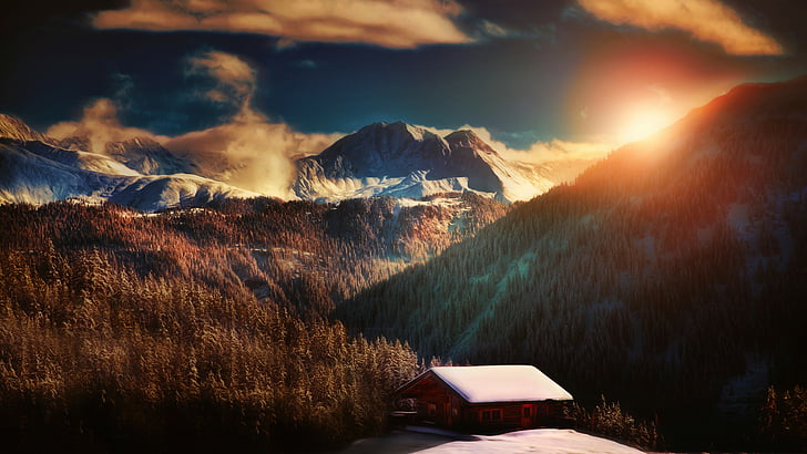 sunlight through mountains, Alps, 5k, 4k wallpaper, 8k, France, mountain, sunset, hills, HD wallpaper