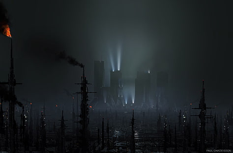 Факел, мегаполис, может, ЛЕЗВИЕ РУННЕР 2049, Черный 2022, HD обои HD wallpaper