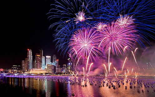 colorato, fuochi d'artificio, felice, nuovo anno, nuovo anno 2015, Sfondo HD HD wallpaper
