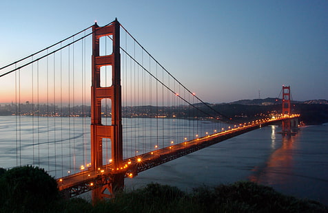 Golden State Bridge landscaoe, Golden Gate, Golden State, State Bridge, evonne, mcarthur, evoo, nastoletnie, fotografia, elementy Photoshopa, lightroom, dslr, pentax k10d, Golden Gate Bridge, San Fransisco California, woda, Marin Headlands, miasto, wieczór , słynne miejsce, usa, kalifornia, hrabstwo san Francisco, most - konstrukcja stworzona przez człowieka, most wiszący, most złotej bramy, architektura, morze, czerwony, Tapety HD HD wallpaper