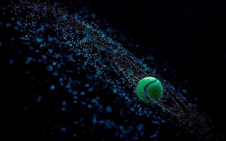 판타지 테니스 공, 녹색 라운드 그림, 테니스, 공, 화려한, HD 배경 화면