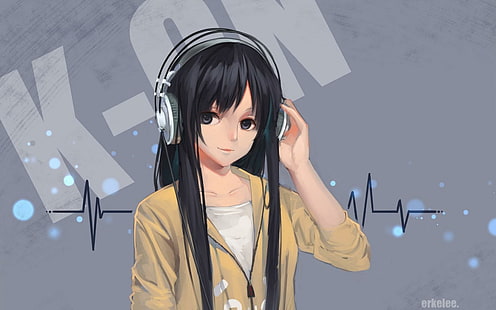 Art Girl Look Headphones เพลงสาวมองหูฟังเพลง, วอลล์เปเปอร์ HD HD wallpaper