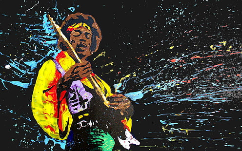 Jimi Hendrix, música, hendrix, jimi, cantor, pintura, jimi hendrix, guitarrista, HD papel de parede HD wallpaper