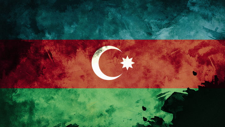 Азербайджан, гранж, флаг, HD обои
