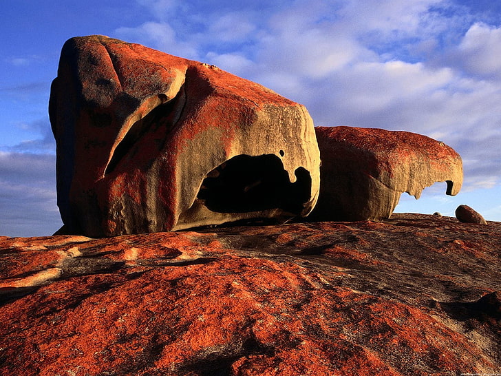 pembentukan batu coklat, batu, lubang, australia, sentuhan, Wallpaper HD