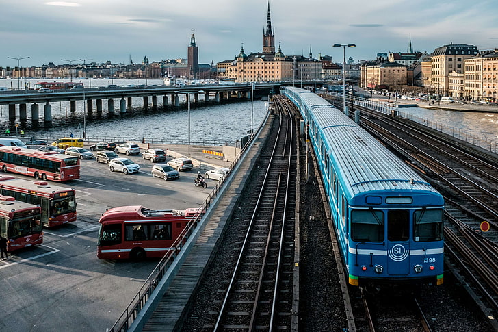 bus, kota, slussen, stockholm, kereta bawah tanah, kereta api, perkotaan, Wallpaper HD