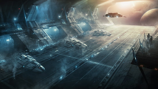 Stellaris, Science-Fiction, Raumstation, Raumschiffe, Spiele, HD-Hintergrundbild HD wallpaper