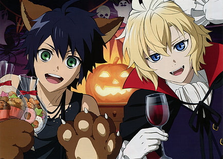 Anime, Seraph des Endes, Halloween, Mikaela Hyakuya, Yūichirō Hyakuya, HD-Hintergrundbild HD wallpaper