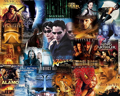 banyak poster film berbagai macam judul, Film, Kolase, Wallpaper HD HD wallpaper