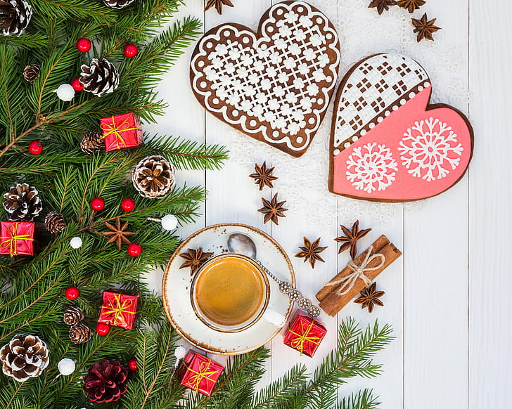食べ物 コーヒー クリスマス クリスマスの飾り シナモン クッキー スターアニス 静物 Hdデスクトップの壁紙 Wallpaperbetter