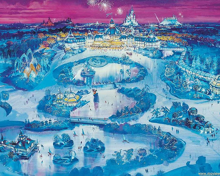 Замороженная Красивая, иллюстрация замка Диснея, замороженный Дисней, замороженные фильмы, замороженные, фильмы, Дисней, красивые, HD обои