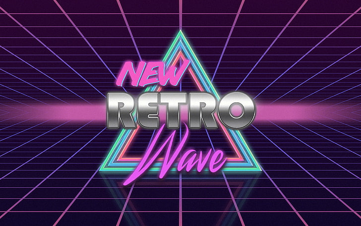 Gaya retro, neon, 1980-an, vintage, seni digital, synthwave, tipografi, New Retro Wave, Wallpaper HD