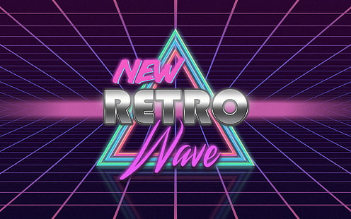 Retrostil, neon, 1980-talet, vintage, digital konst, synthwave, typografi, New Retro Wave, HD tapet HD wallpaper