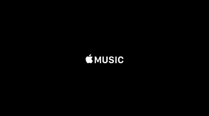 Apple Music, black background with Music text overlay, Aero, Black, HD wallpaper