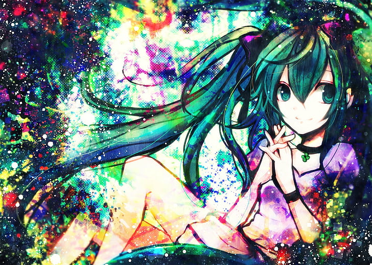 Anime, beautiful, beauty, character, cute, game, girl, green, hair,  hatsune, HD wallpaper | Wallpaperbetter