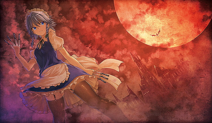 Anime, Touhou, Sakuya Izayoi, HD-Hintergrundbild