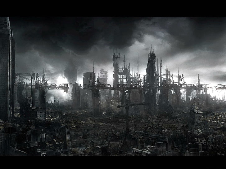 خلفية المباني ، والخيال العلمي ، وما بعد نهاية العالم ، ونهاية العالم، خلفية HD