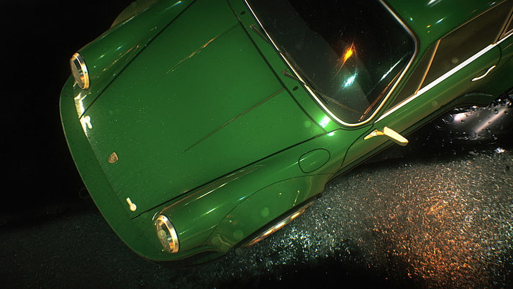 ilustração verde clássica do cupê Porsche 911, Porsche, nfs, 2015, NSF, Need for Speed ​​2015, neste outono, RWB Porsche Stella Artois, nova era, HD papel de parede