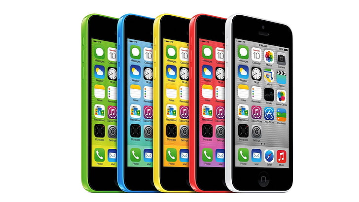 wszystkie kolory iPhone 5c, Apple, Color, Colors, Smartphone, IOS 7, iPhone 5C, Tapety HD