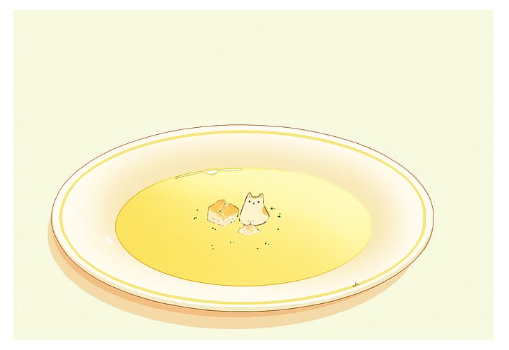 シンプルな背景 オリジナルのキャラクター 食べ物 Drawingchisanne 猫 Hdデスクトップの壁紙 Wallpaperbetter