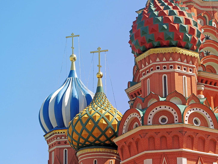архитектура, катедрала, църква, град, култура, купол, историческа сграда, история, паметник, Москва, Червен площад, Русия, туризъм, кула, пътуване, HD тапет
