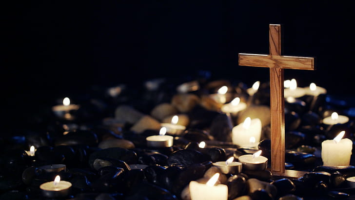 Kerzen, Kreuz, HD-Hintergrundbild