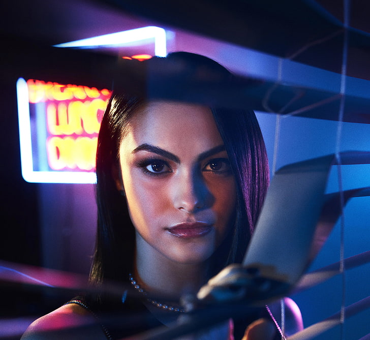women's silver-colored necklace, girl, woman, face, brunette, tv series, Riverdale, Veronica Lodge, Camila Mendes, HD wallpaper