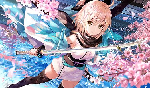 Seria Fate, Fate / Grand Order, Sabre (Fate Series), Sakura Saber, Tapety HD HD wallpaper