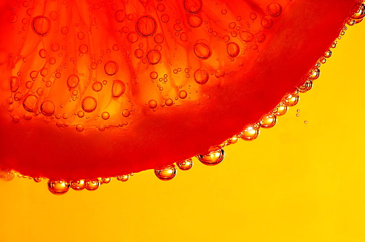 rote und silberne Perlenkette, Makro, Obst, Orange, HD-Hintergrundbild