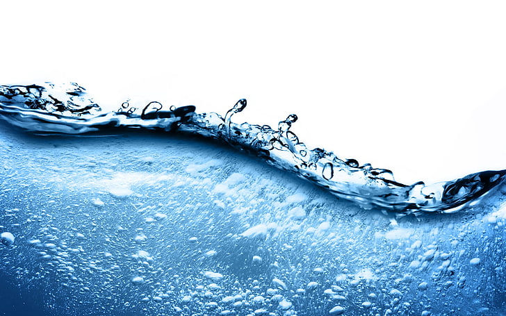 kristallklares Wasser, Wasser, Rand, Blasen, HD-Hintergrundbild